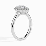 Load image into Gallery viewer, 70-Pointer Pear Cut Solitaire Halo Diamond Platinum Ring JL PT 19030-B
