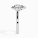 Load image into Gallery viewer, 50-Pointer Pear Cut Solitaire Halo Diamond Platinum Ring JL PT 19030-A

