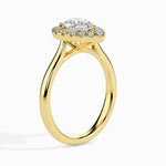 Load image into Gallery viewer, 30-Pointer Pear Cut Solitaire Halo Diamond 18K Yellow Gold Ring JL AU 19030Y
