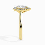 Load image into Gallery viewer, 50-Pointer Pear Cut Solitaire Halo Diamond 18K Yellow Gold Ring JL AU 19030Y-A
