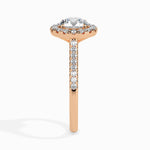 Load image into Gallery viewer, 70-Pointer Lab Grown Solitaire Halo Diamond Shank 18K Rose Gold Ring JL AU LG G 19031R-A
