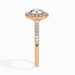 Load image into Gallery viewer, 2-Carat Lab Grown Solitaire Halo Diamond Shank 18K Rose Gold Ring JL AU LG G 19031R-D
