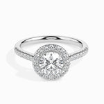 Load image into Gallery viewer, 1.50-Carat Lab Grown Solitaire Halo Diamond Shank Platinum Ring JL PT LG G 19031-C
