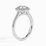 Load image into Gallery viewer, 1-Carat Lab Grown Solitaire Halo Diamond Shank Platinum Ring JL PT LG G 19031-B
