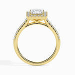 Load image into Gallery viewer, 50-Pointer Princess Cut Solitaire Halo Diamond Shank 18K Yellow Gold Ring JL AU 19032Y-A   Jewelove.US
