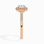 Load image into Gallery viewer, 50-Pointer Cushion Cut Solitaire Halo Diamond Shank 18K Rose Gold Ring JL AU 19033R-A   Jewelove.US
