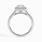 Load image into Gallery viewer, 50-Pointer Cushion Cut Solitaire Halo Diamond Shank Platinum Engagement Ring JL PT 19033-A   Jewelove.US
