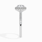 Load image into Gallery viewer, 50-Pointer Cushion Cut Solitaire Halo Diamond Shank Platinum Engagement Ring JL PT 19033-A   Jewelove.US
