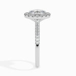 Load image into Gallery viewer, 50-Pointer Oval Cut Solitaire Halo Diamond Shank Platinum Ring JL PT 19034-A   Jewelove.US
