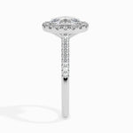 Load image into Gallery viewer, 70-Pointer Oval Cut Solitaire Halo Diamond Shank Platinum Ring JL PT 19034-B   Jewelove.US
