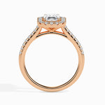Load image into Gallery viewer, 50-Pointer Emerald Cut Solitaire Halo Diamond Shank 18K Rose Gold Solitaire Ring JL AU 19035R-A   Jewelove.US
