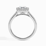 Load image into Gallery viewer, 30-Pointer Emerald Cut Solitaire Halo Diamond Shank Platinum Ring JL PT 19035   Jewelove.US
