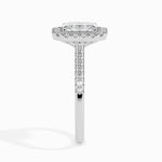 Load image into Gallery viewer, 30-Pointer Emerald Cut Solitaire Halo Diamond Shank Platinum Ring JL PT 19035   Jewelove.US

