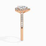 Load image into Gallery viewer, 70-Pointer Heart Cut Solitaire Halo Diamond Shank 18K Rose Gold Ring JL AU 19038R-B

