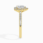 Load image into Gallery viewer, 50-Pointer Heart Cut Solitaire Halo Diamond Shank 18K Yellow Gold Ring JL AU 19038Y-A   Jewelove.US
