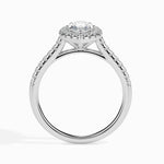 Load image into Gallery viewer, 50-Pointer Marquise Cut Solitaire Halo Diamond Shank Platinum Ring JL PT 19039-A

