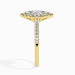 Load image into Gallery viewer, 50-Pointer Marquise Cut Solitaire Halo Diamond Shank 18K Yellow Gold Ring JL AU 19039Y-A   Jewelove.US
