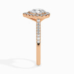Load image into Gallery viewer, 30-Pointer Pear Cut Solitaire Halo Diamond Shank 18K Rose Gold Ring JL AU 19040R   Jewelove.US
