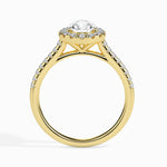 Load image into Gallery viewer, 50-Pointer Pear Cut Solitaire Halo Diamond Shank 18K Yellow Gold Ring JL AU 19040Y-A
