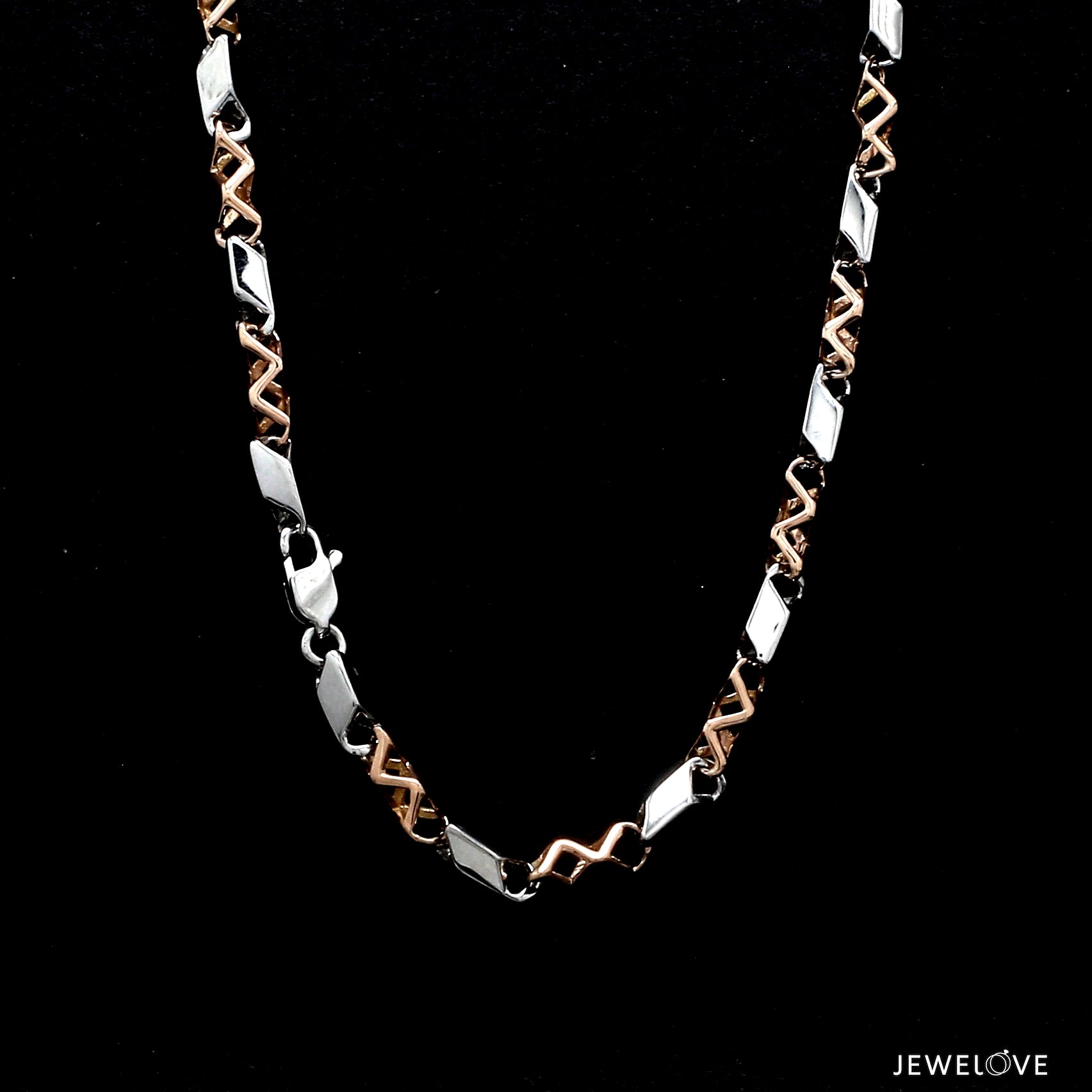 Men of Platinum | 4.5mm Platinum Rose Gold Matte & Hi-Polish Chain for Men JL PT CH 1267-A