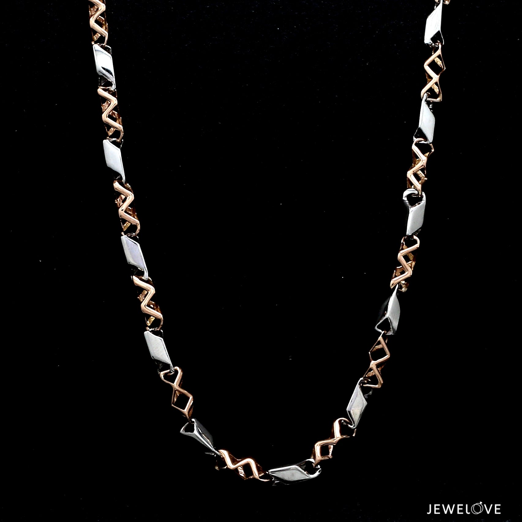 Men of Platinum | 4.5mm Platinum Rose Gold Matte & Hi-Polish Chain for Men JL PT CH 1267-A