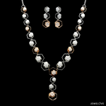 Load image into Gallery viewer, Evara Platinum Rose Gold Diamond Necklace Set for Women JL PT NE 343  Necklace-Set-VVS-GH Jewelove.US
