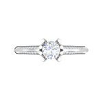 Load image into Gallery viewer, 2-Carat Lab Grown Solitaire Diamond Split Shank Platinum Ring JL PT RP RD LG 170-D
