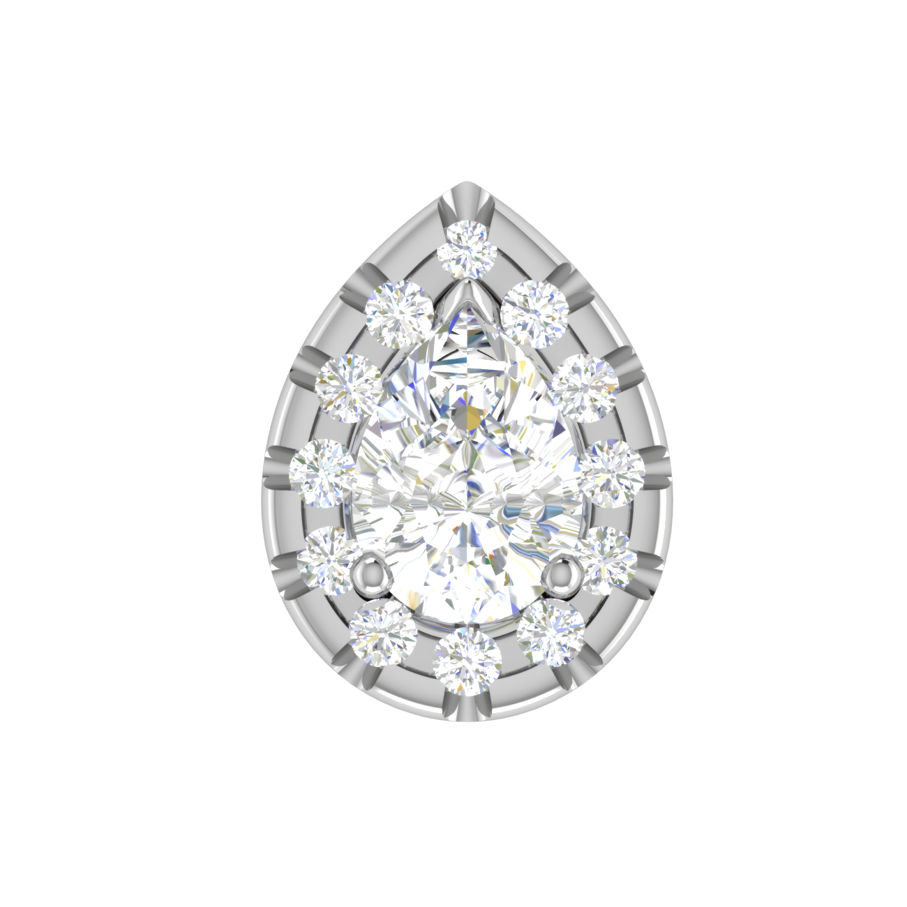 70-Pointer Pear Solitaire Cut Platinum Diamond Pendant JL PT PF PS 111-B   Jewelove.US