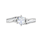 Load image into Gallery viewer, 1-Carat Lab Grown Solitaire Diamond Shank Platinum Engagement Ring JL PT LG WB6004E-B

