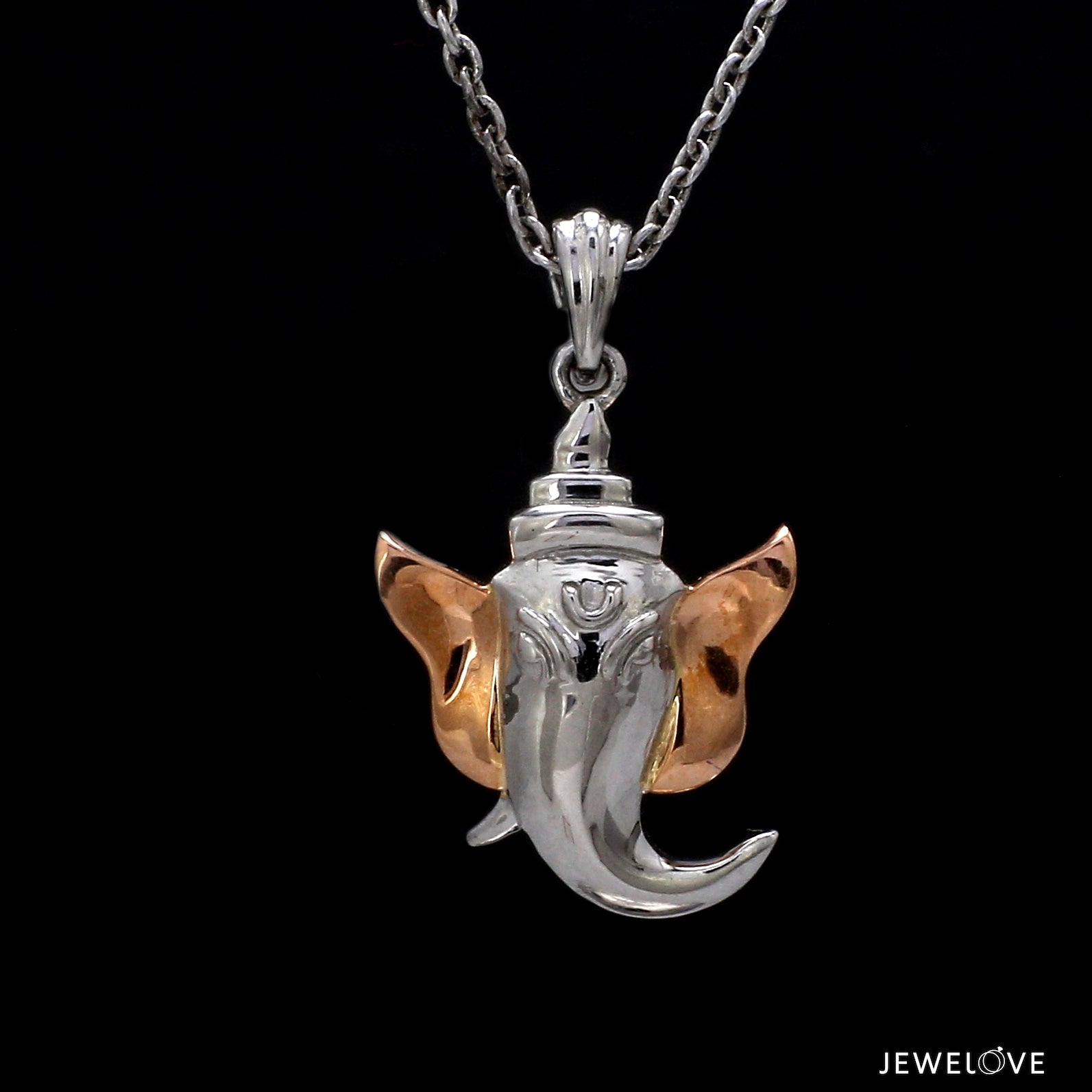Platinum Rose Gold Ganesha Pendant JL PT P GANESH JI-5