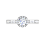 Load image into Gallery viewer, 70-Pointer Solitaire Halo Diamond Shank Platinum Ring for Women JL PT RV RD 137-C
