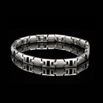 Load image into Gallery viewer, Men of Platinum | 7mm Platinum Bracelet with Black Enamel for Men JL PTB 1371
