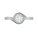 Load image into Gallery viewer, 1-Carat Solitaire Halo Diamond Shank Platinum Ring JL PT RP RD LG 178-B
