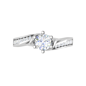 70-Pointer Lab Grown Solitaire Platinum Diamond Shank Engagement Ring JL PT LG G WB6004E-A
