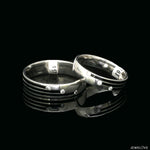 Load image into Gallery viewer, Platinum Love Bands Diamond Couple Rings with Black Enamel JL PT 1421
