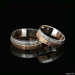 Load image into Gallery viewer, Platinum Love Bands with Rose Gold Ring JL PT 1420
