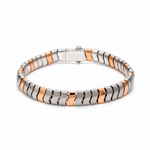 Load image into Gallery viewer, Men of Platinum | 7.75mm Platinum 18k Rose Gold Double Side Bracelet for Men JL PTB 1375
