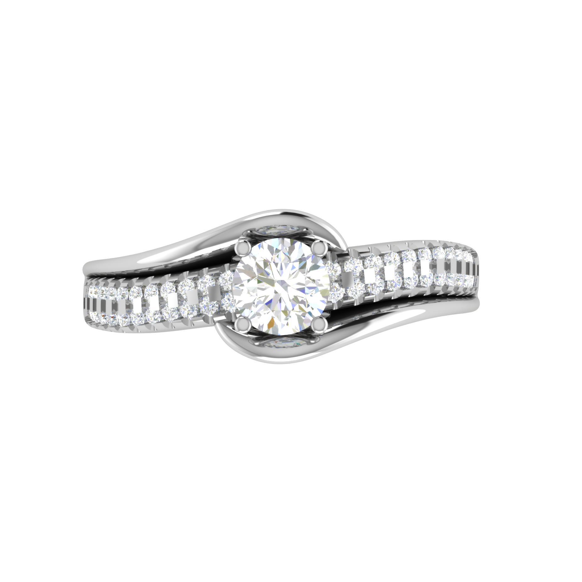 2-Carat Lab Grown Solitaire Platinum Diamond Split Shank Engagement Ring JL PT LG G WB6005E-D