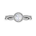 Load image into Gallery viewer, 2-Carat Solitaire Halo Diamond Twisted Shank Platinum Ring for Women JL PT RV RD LG G 131-D
