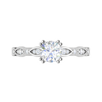 Load image into Gallery viewer, 2-Carat Lab Grown Solitaire Diamond Accents Platinum Engagement Ring JL PT RV RD LG-120-B
