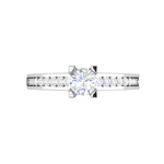 Load image into Gallery viewer, 2-Carat Lab Grown Solitaire Diamond Shank Platinum Engagement Ring JL PT RP RD LG-140-B

