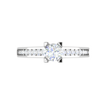 Load image into Gallery viewer, 2-Carat Lab Grown Solitaire Diamond Shank Platinum Ring JL PT RP RD LG G 140-D
