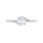 Load image into Gallery viewer, 50-Pointer Lab Grown Solitaire Halo Diamond Shank Platinum Ring JL PT RP RD LG G 179
