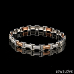 Load image into Gallery viewer, Men of Platinum | 6.75mm Platinum 18K Rose Gold Bracelet for Men JL PTB 1369
