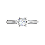 Load image into Gallery viewer, 50-Pointer Lab Grown Solitaire Diamond Split Shank Platinum Ring JL PT RP RD LG G 170
