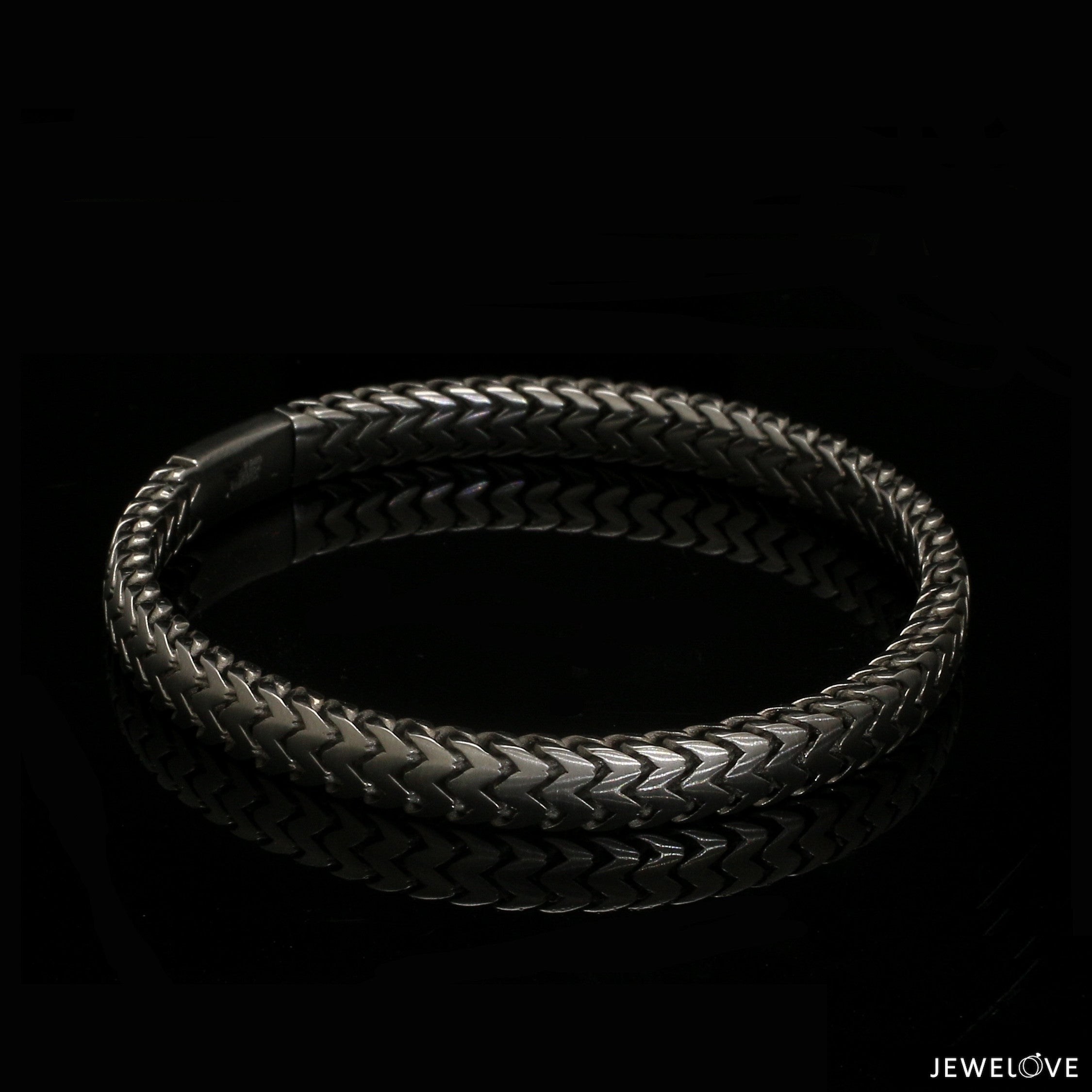 Men of Platinum | Black Bracelet with Matte Finish for Men JL PTB 1320