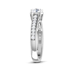 Load image into Gallery viewer, Platinum Solitaire Engagement Ring with Diamond Shank for Women JL PT 512
