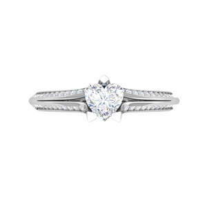 50-Pointer Heart Cut Solitaire Split Diamond Shank Platinum Ring JL PT RP HS 187-A   Jewelove.US