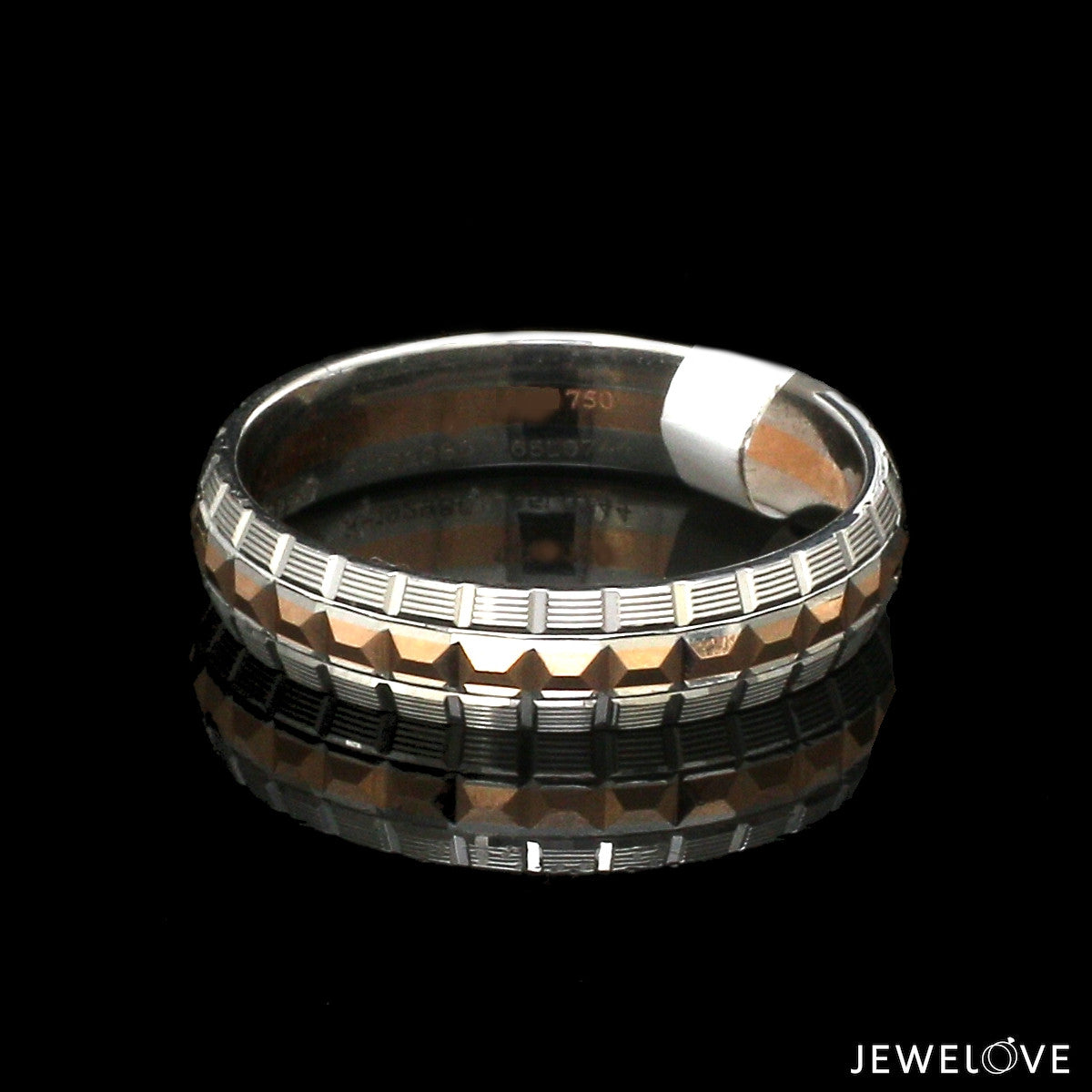 Platinum Love Bands with Rose Gold Ring JL PT 1418