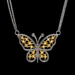 Load image into Gallery viewer, Natural Fancy Color Yellow Diamond Butterfly Pendant Chain Set for Women JL AU PE YD 101
